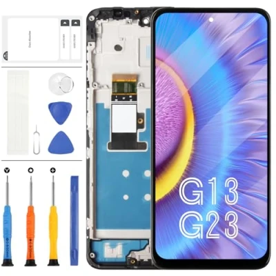 Image de Écran LCD tactile pour Motorola Moto G13/G23 2023 interne de rechange avec kit d&#039;outils (noir cadre)