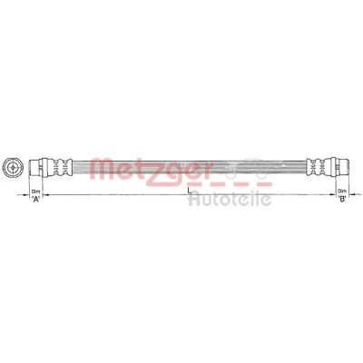 Image de METZGER 4110364 Flexible De Frein 255 VOLKSWAGEN: Transporter 5, Multivan 5 (7HM, Bus