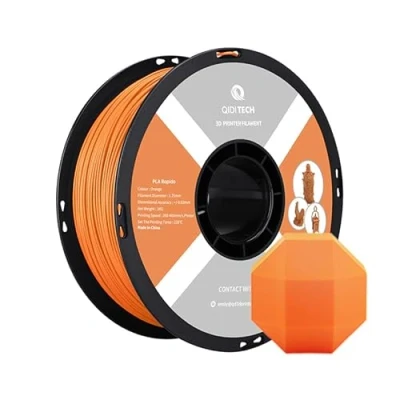 Image de QIDI TECH Filament PLA Rapido 1.75mm, Imprimante 3D PLA, Adapté à l&#039;impression Grande Vitesse, Convient la Plupart des Imprimantes FDM, Bobine de 1 KG (2.2lbs), Orange