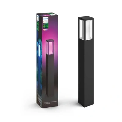 Image de Philips Hue White &amp; Color Ambiance Lampadaire Exérieur IMPRESS Aluminium Noir, fonctionne avec Alexa, Google Assistant et Apple Homekit