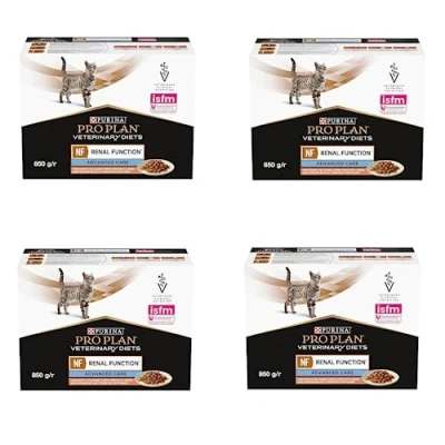 Image de Purina Pro Plan Veterinary Diets NF RENAL Function Advanced Care Saumon Lot de 4 x 10 85 g Sachets frais Peut aider à soutenir la fonction rénale des chats