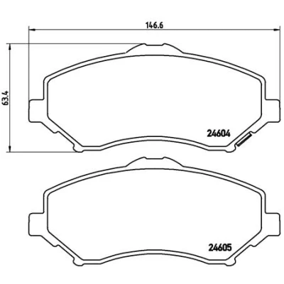 Image de BREMBO P 11 022 Jeu de plaquettes frein avec indicateur d&#039;usure accessoires DODGE: Journey MPV, Nitro SUV, Grand Caravan V MPV