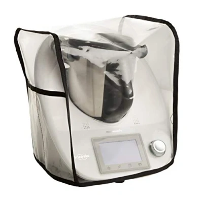 Image de Coque antitache Transparente pour Thermomix TM6 TM5 TM31. Mod Transparent Noir