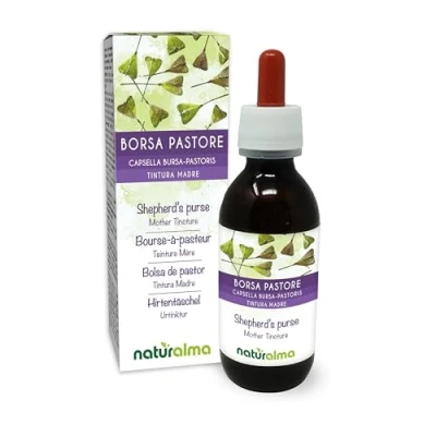Image de Bourse à pasteur (Capsella bursa pastoris) herbe Teinture Mère sans alcool Naturalma Extrait liquide gouttes 120 ml Complément alimentaire Végétalien ou végan
