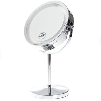 Image de TUKA Lumineux Miroir Maquillage 7x Grossissant, LED cosmétique pour Rasage dans Salle de Bain À Piles, Double Face avec Normale et TKD3145