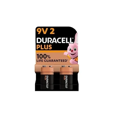 Image de 2 x Duracell 9 V Plus (1 blister de batteries) piles (6LR61/MN1604)