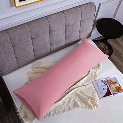 Image de Taie d&#039;oreiller Microfibre Rose foncé 50 x 135 cm, Housse de Coussin avec la Fermeture à Enveloppe
