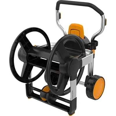 Image de Fiskars Dévidoir Manuel XL avec Roues, Enrouleur de tuyau, Sans Enroulement manuel, Rotation 360, Design horizontal, 1062257