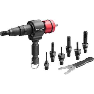Image de Embout de rivetage pour perceuse écrous à riveter M3 M12 en aluminium, acier, acier inoxydable (7 broches), poignée T, CrMoV, Forum 4770664