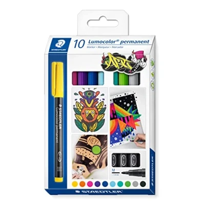 Image de Staedtler Lumocolor Permanent 317 Etui Carton 10 Feutres Permanents Pointe Moyenne 1 mm Assortis C10