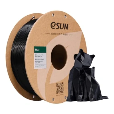 Image de eSUN PLA+ Filament 1.75mm, Renforcé Ténacité Imprimante 3D PLA Plus, Précision Dimensionnelle +/ 0.03mm, 1KG Bobine (2.2 LBS) d&#039;impression pour 3D, Noir