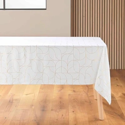 Image de Nappe DOUCEUR D&#039;INTERIEUR Louxor Rectangle 140 x 240 cm Microfibre imprimee metallisee