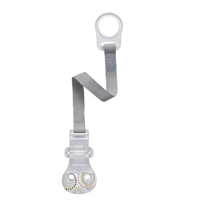 Image de nip attache tétine et clip de fermeture confortable pour toutes les tétines sans anneau, anneau fixation en silicone flexible, métal, BPA, extra léger,