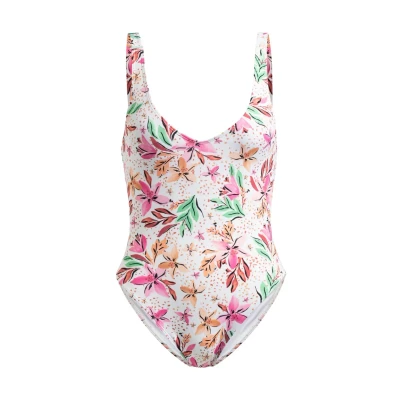 Image de Roxy Femme Pt Beach Classics One Piece Maillot De Bain Une Pièce, White Happy Tropical Swim, M EU