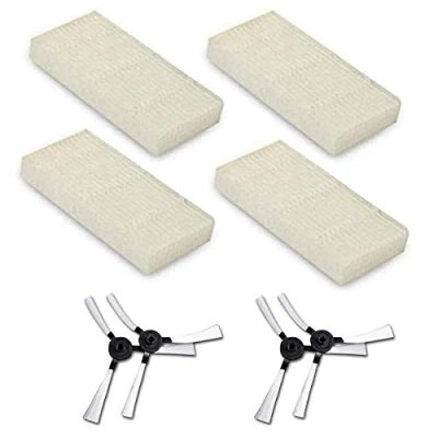 Image de Reyee Lot de 4 brosses latérales et filtres HEPA pour Amibot Pure, Pulse Prime