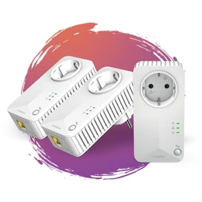Image de STRONG PowerL1000TRIEUV2 Kit 3 pièces Powerline 1000 Internet Partout Depuis n&#039;importe Quelle Prise Secteur !