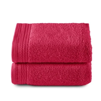 Image de Top Towel Premium Grandes Serviettes de Bain 2 essuie Mains 50 x 100 cm 100% Coton 600 grammes Fuscia