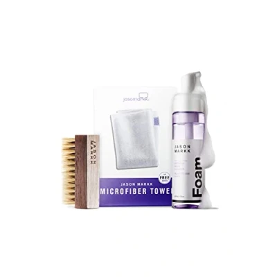 Image de Jason Markk Brosse de nettoyage en kit avec mousse prête à l&#039;emploi Parfait pour nettoyer le daim et d&#039;autres matériaux, lilas, Taille unique