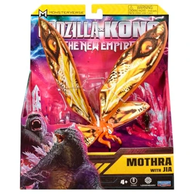 Image de MonsterVerse Godzilla x Kong Le Nouvel Empire 15 cm Mothra Figurine emblématique de Film Collector + Mini JIA 2,5 Convient aux Enfants à partir 4 Ans