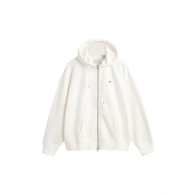 Image de GANT Shield Sweat zippé, Femme, Taille: XS, Eggshell