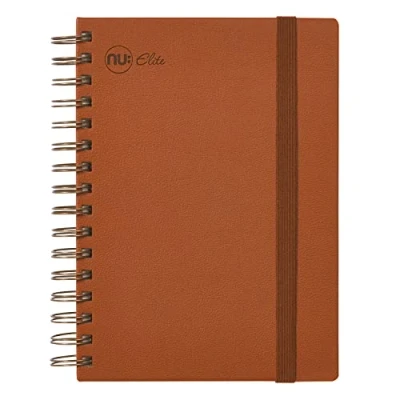 Image de NU Cahiers Elite Premium Range Carnet de notes à fil métallique A4 couverture rigide papeterie Journal brun clair 120 pages