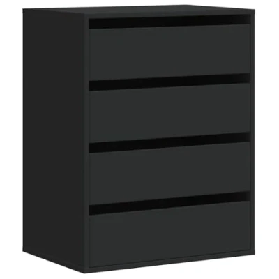 Image de vidaXL Commode d&#039;angle Noir 60x41x76 cm Bois d&#039;ingénierie, à tiroirs, classeur, Armoire de Rangement, Buffet