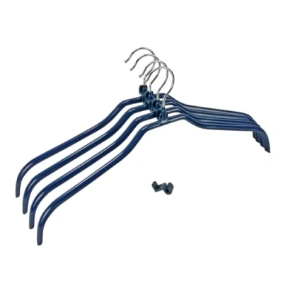 Image de WENKO Set de cintres Multi 4+4 pour vêtements, avec revêtement antidérapant, jonction Argent Brillant