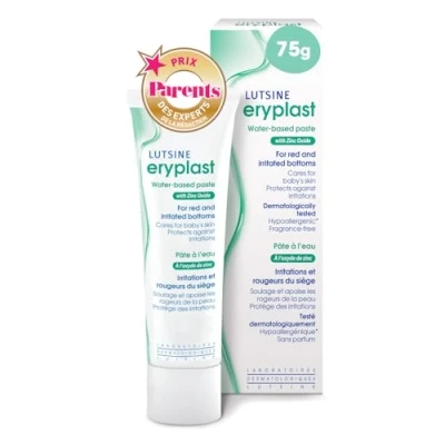 Image de Eryplast Pate a l&#039;eau Bebe 75gr Prévient et traite l&#039;érythème fessier Creme Change Soigne, Apaise Protège les rougeurs du siège Hypoallergénique, sans parfum. Testé Dermatologiquement