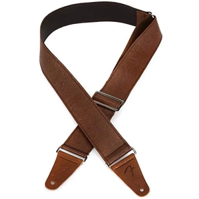 Image de Fender©&quot;Tooled Leather Sangle&quot; Sangle pour Guitare et Basse 5cm de large Brun