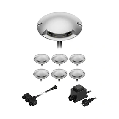 Image de ledscom.de Lampe LED de sol en saillie Bunda, 1 flamme, pour l&#039;extérieur, carrossable, blanc chaud, set 7 pièces