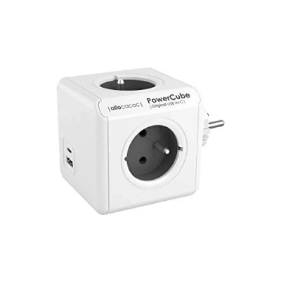 Image de Allocacoc PowerCube Original USB A+C Bloc multiprises Compact (4 Prises + USB)