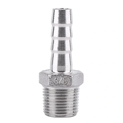 Image de Connecteur Cannelé en Acier Inoxydable, Tuyau Cannelé, Inoxydable SS304 Raccord de à Filetage Mâle Queue BSP 1/8 &quot; 3/4&quot;(3/8 * 10mm)
