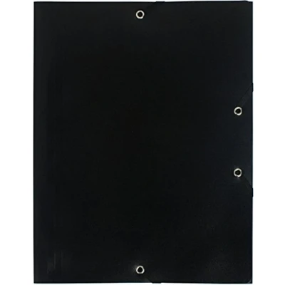 Image de Exacompta Réf. 55901E 1 chemise à élastiques économique pochette 3 rabats en polypropylène opaque dimensions 24 x 32 cm pour documents au format A4 couleur noir