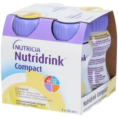 Image de Nutricia Nutridrink Compact Complément alimentaire Goût Vanille 4x125ml