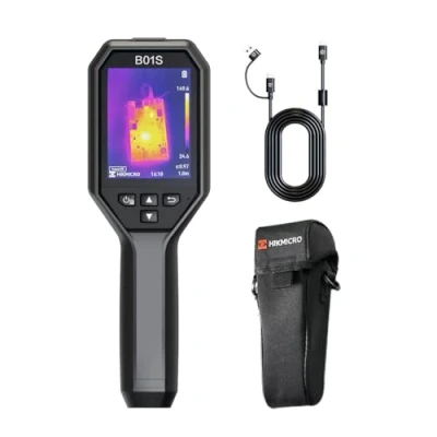 Image de HIKMICRO caméra thermique B01S, résolution IR 256 x 192, WiFi, 25Hz, thermique, écran LCD de 3,2 pouces 640 480, 49 152 pixels, infrarouge portable