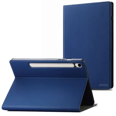 Image de Accezz Housse Classic Tablet Stand pour Samsung Galaxy Tab S10 Ultra / S9 Bleu foncé Neuf