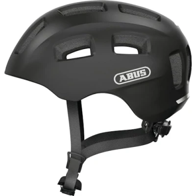 Image de ABUS Casque de vélo Youn I 2.0 avec lumière pour enfants, adolescents et jeunes adultes filles garçons Noir Mat, taille S