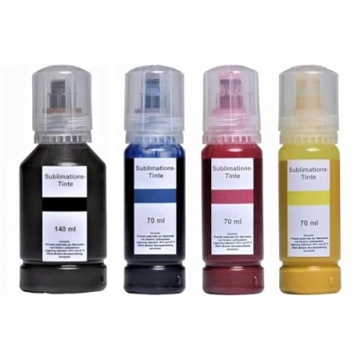 Image de 350 ml d&#039;encre de sublimation noir, cyan, magenta, jaune compatible avec Epson SureColor SC F100, F500, F501
