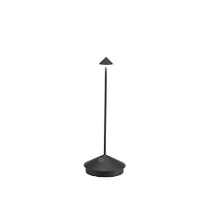 Image de Zafferano, Pina, Lampe de Table Rechargeable et Sans Fil avec Contrôle Tactile, Utilisable également comme d&#039;Extérieur, Dimmer, 2200 3000 K, Hauteur 29 cm, Couleur Noir
