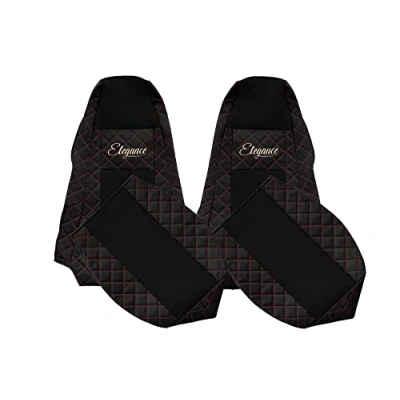 Image de F CORE Housses de Siege Camion compatibilité pour Scania G P R 01.05 12.16 Intégré conducteur Passager Noir/Rouge
