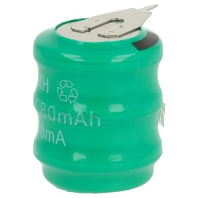 Image de vhbw Batterie Bouton Rechargeable Type V80H (NiMH, 80mAh, 3.6V) Colonne de 3 Batteries, 2 Contacts
