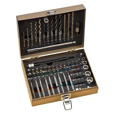 Image de kwb Max Box coffret de 67 forets et embouts comprenant embouts, forets, longs, douilles, à pierre bois dans un en métal robuste