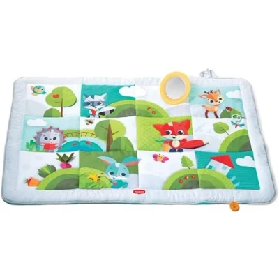 Image de Tiny Love Super Mat, Tapis d&#039;Éveil Bébé XL (150 x 100 cm), 0+ Mois, 9 Activités, Sensoriel Doux, Miroir (en Position sur le Ventre), Act. Cache cache, Anneau de Dentition, Meadow Days
