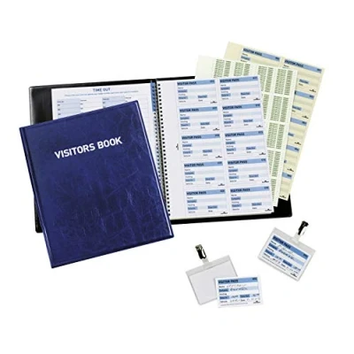Image de Durable 146365 Visitor Book Registre Visiteurs 100 Fiches Autocopiantes Format 60 x 90 mm Langue Anglaise Rechargeable