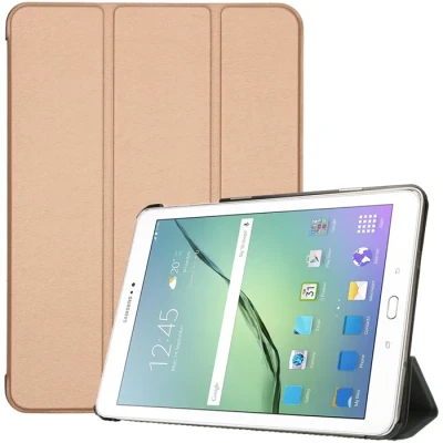 Image de Étui de tablette portefeuille IMOSHION Trifold Compatible Samsung Galaxy Tab S2 9.7 Similicuir Dorée