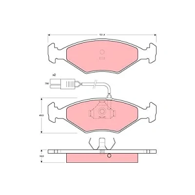Image de TRW GDB960 Jeu de plaquettes frein contact signal d&#039;usure inclus