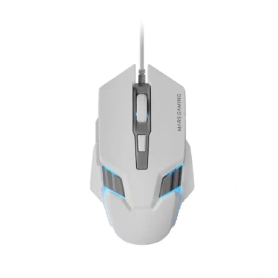 Image de Mars Gaming MM024, Souris RGB, Capteur Optique 4000 DPI, Switchs Mécaniques Huano, Compatibilité Multiplateforme, Blanc