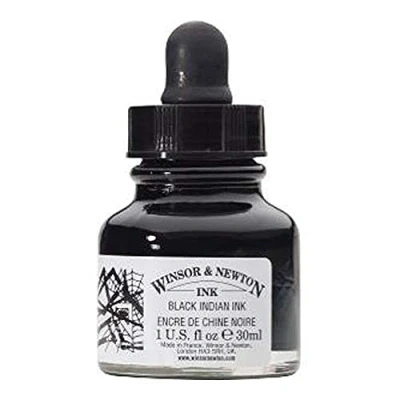 Image de Winsor &amp; Newton Encre à Dessiner Flacon 30ml 030 Noir