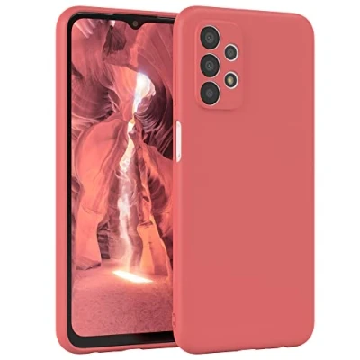 Image de EAZY CASE Coque de Protection en silicone pour Samsung Galaxy A23 5G Rouge Souple Résistant aux chocs Avec l&#039;appareil photo Fine TPU Antichoc clair
