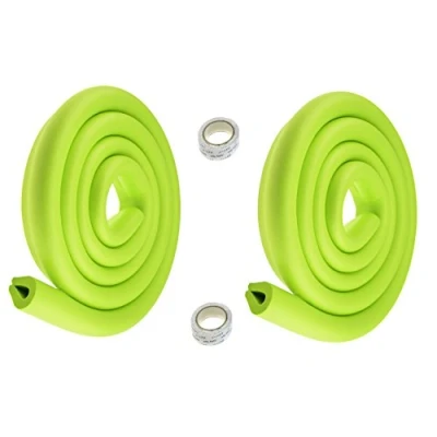 Image de TUKA 4 Mètre Anti Choc Protecteurs, U Forme Rouleau en Mousse Protections Bords de Table Verre, Sécurité épreuvage pour Bébé et Enfants, Suave rebords 2x2M, Vert, TKD7003 Green